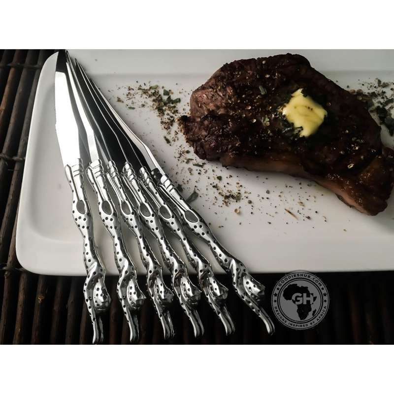 Steak Knife Set of 6 - Cheetah Africa Collection - Diana Carmichael