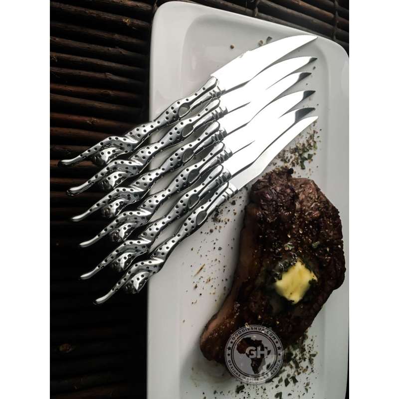 Steak Knife Set of 6 - Cheetah Africa Collection - Diana Carmichael