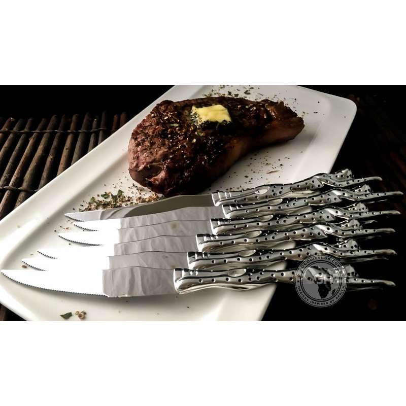 Steak Knife Set of 6 - Cheetah Africa Collection - Diana Carmichael