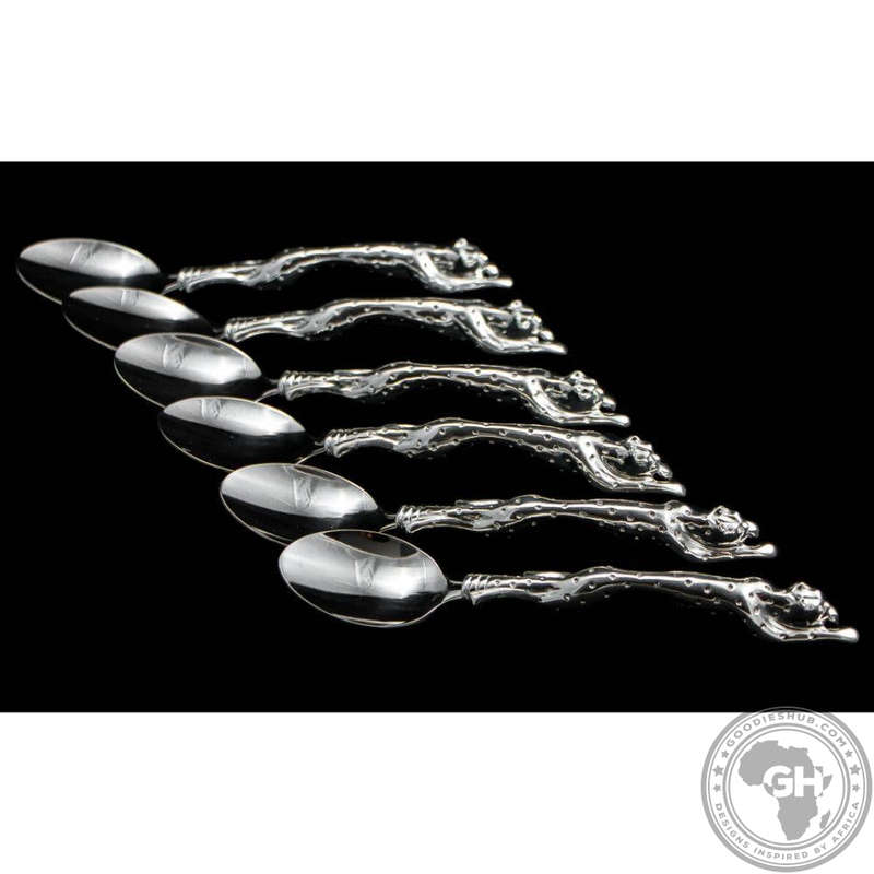 Teaspoon 155mm Set of 6 - Cheetah Africa Collection - Diana Carmichael