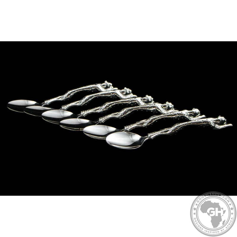 Teaspoon 155mm Set of 6 - Cheetah Africa Collection - Diana Carmichael