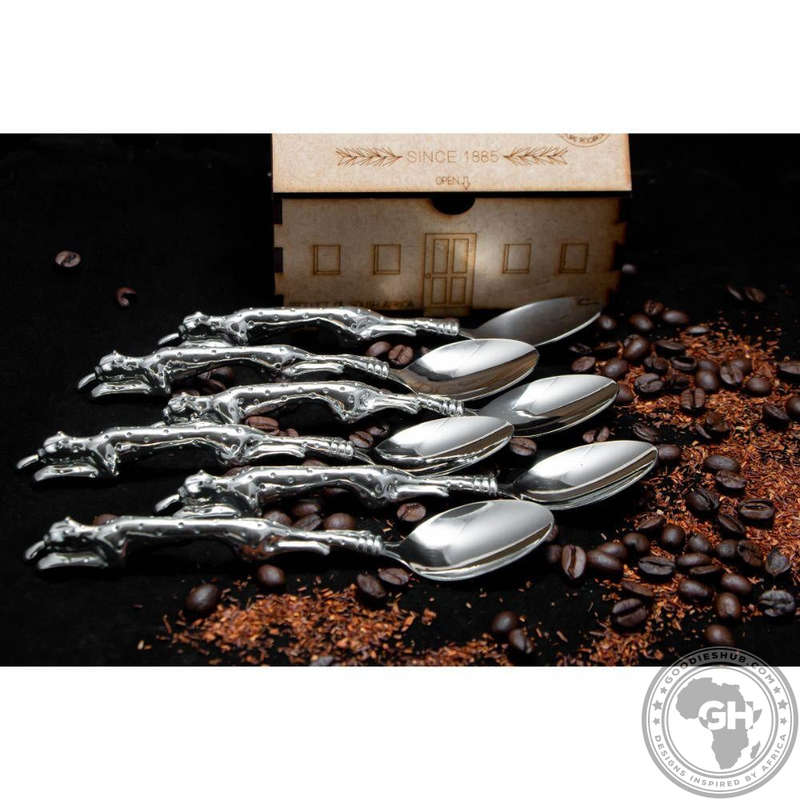 Teaspoon 155mm Set of 6 - Cheetah Africa Collection - Diana Carmichael
