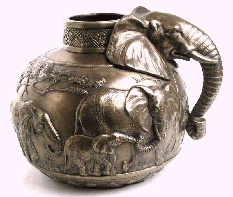 Elephant Vase - Bronze