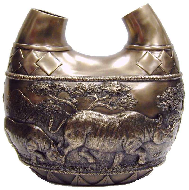 Rhino Vase - Bronze