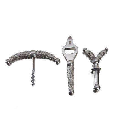 Bottle Opener, Stopper, Corkscrew Set - Studded Collection - Diana Carmichael