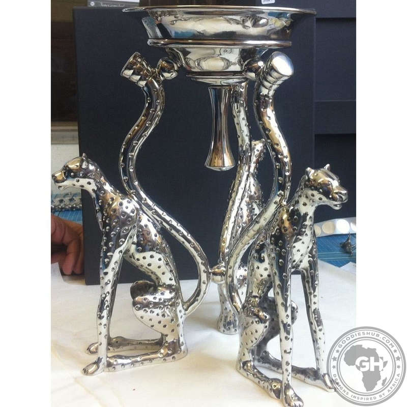 Candle Holder 27cm 3 Cheetah - Cheetah Africa Collection - Diana Carmichael