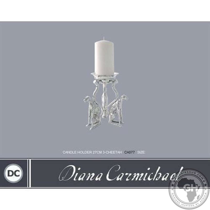 Candle Holder 27cm 3 Cheetah - Cheetah Africa Collection - Diana Carmichael