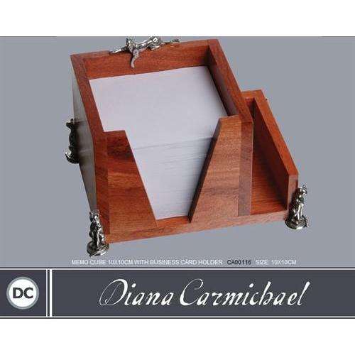 Memo Cube 10x10cm With Paper Refill & Business Card Holder - Cheetah Africa Collection - Diana Ca...