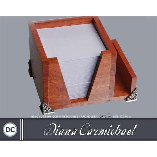Memo Cube 10x10cm With Paper Refill & Business Card Holder - Crystal D'afrique - Diana Carmichael