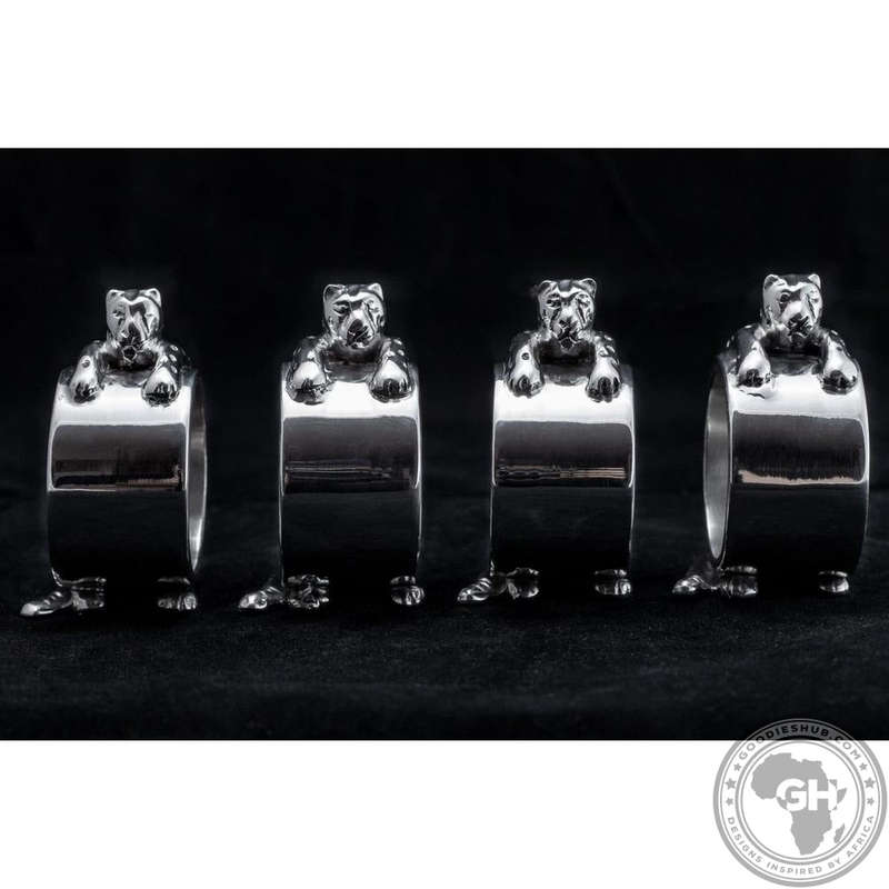 Napkin Ring Cheetah (Set of 4)- Cheetah Africa Collection - Diana Carmichael