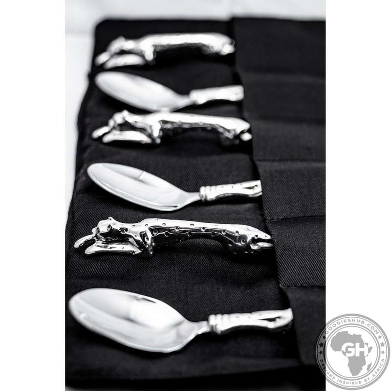 Teaspoon 155mm Set of 6 - Cheetah Africa Collection - Diana Carmichael