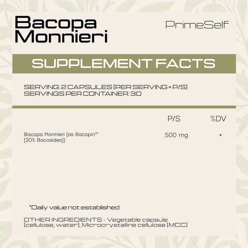 Bacopa Monnieri - 60 Capsules (60x 250mg)