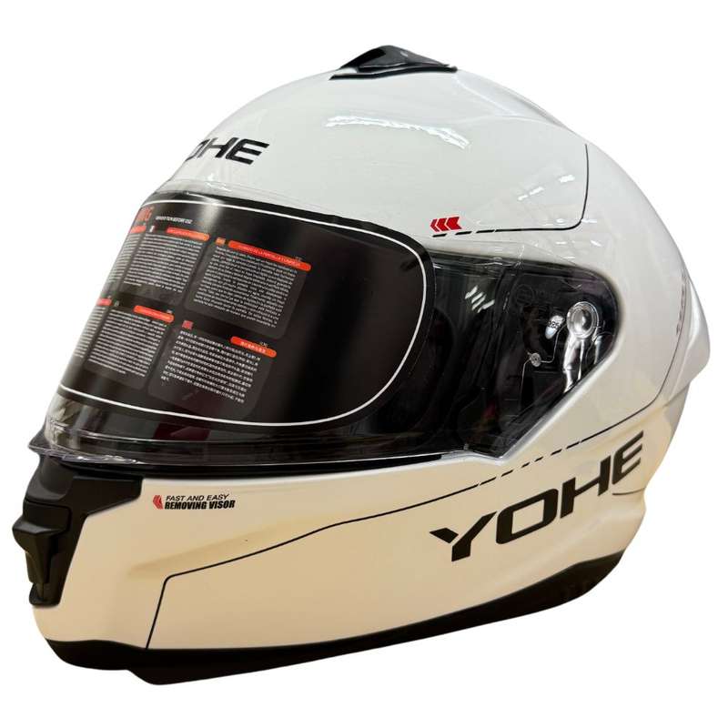 YOHE 987 Solid Gloss White Helmet