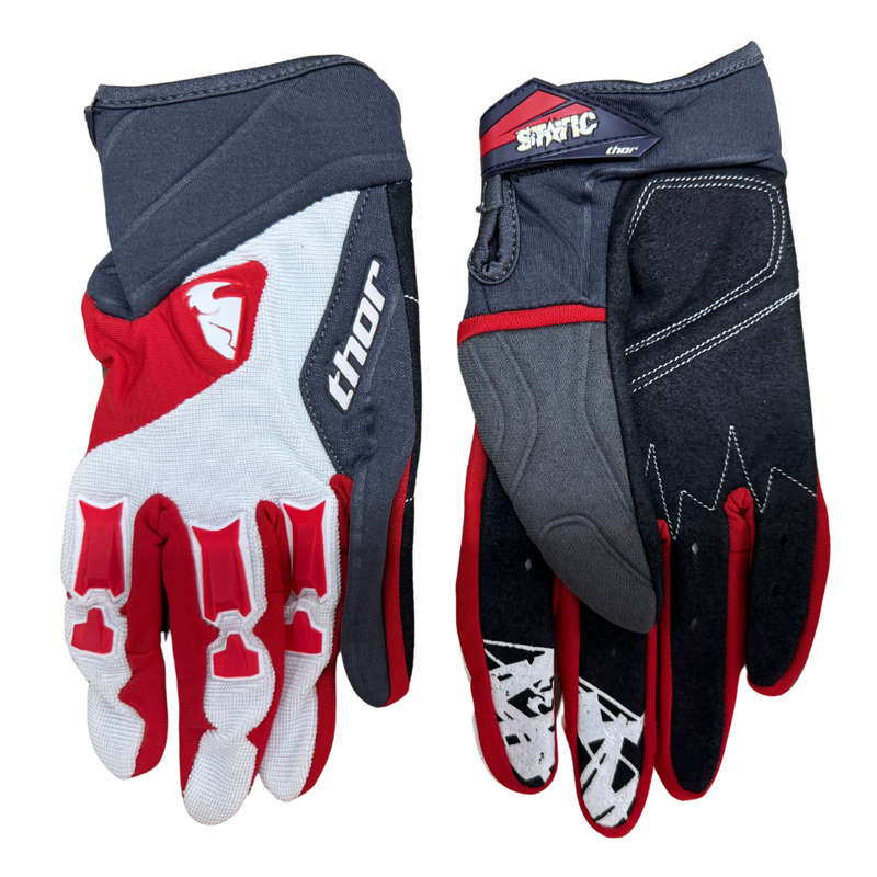 Thor Static Charcoal/Red Gloves