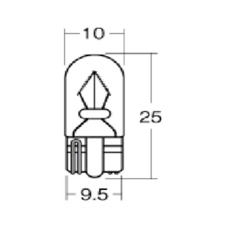 Motrix 12V3W Wedge Dash T10 Globe/Bulb
