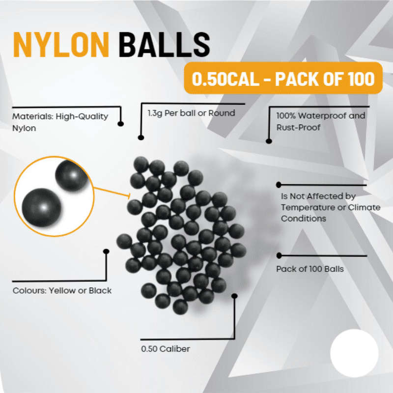 Ballistic 50Cal Solid Nylon Balls