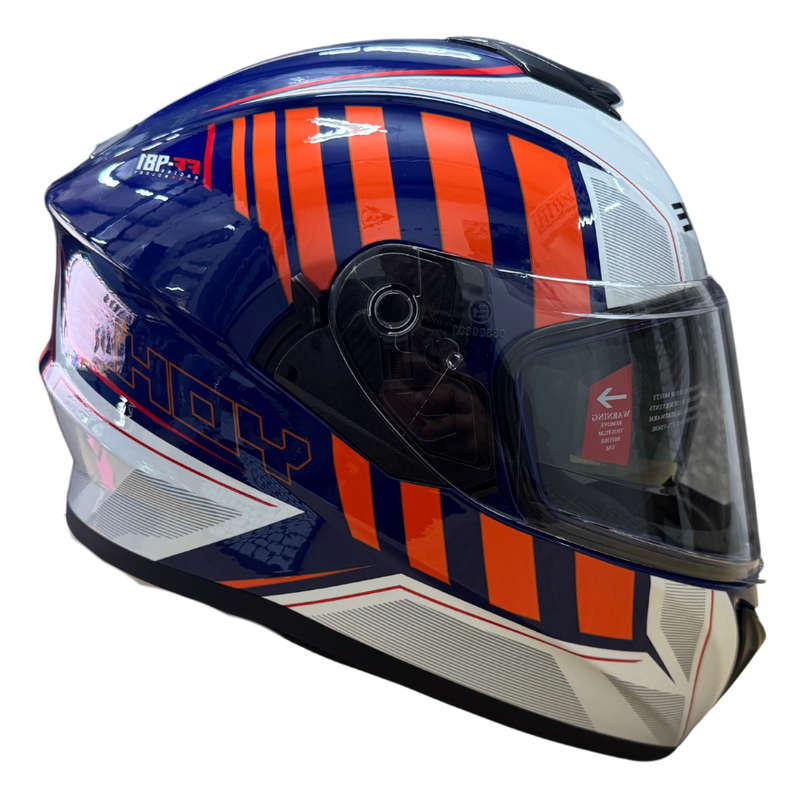 YOHE 981 Shinny White/Orange/Blue Gloss Helmet