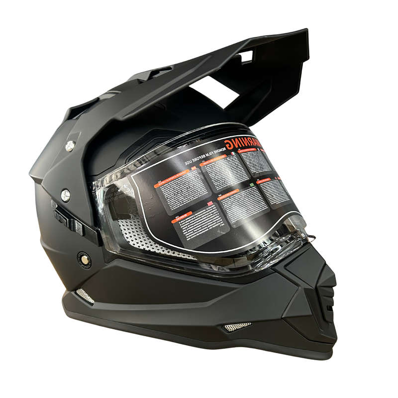 YOHE 632A Solid Matt Black Adventure Helmet