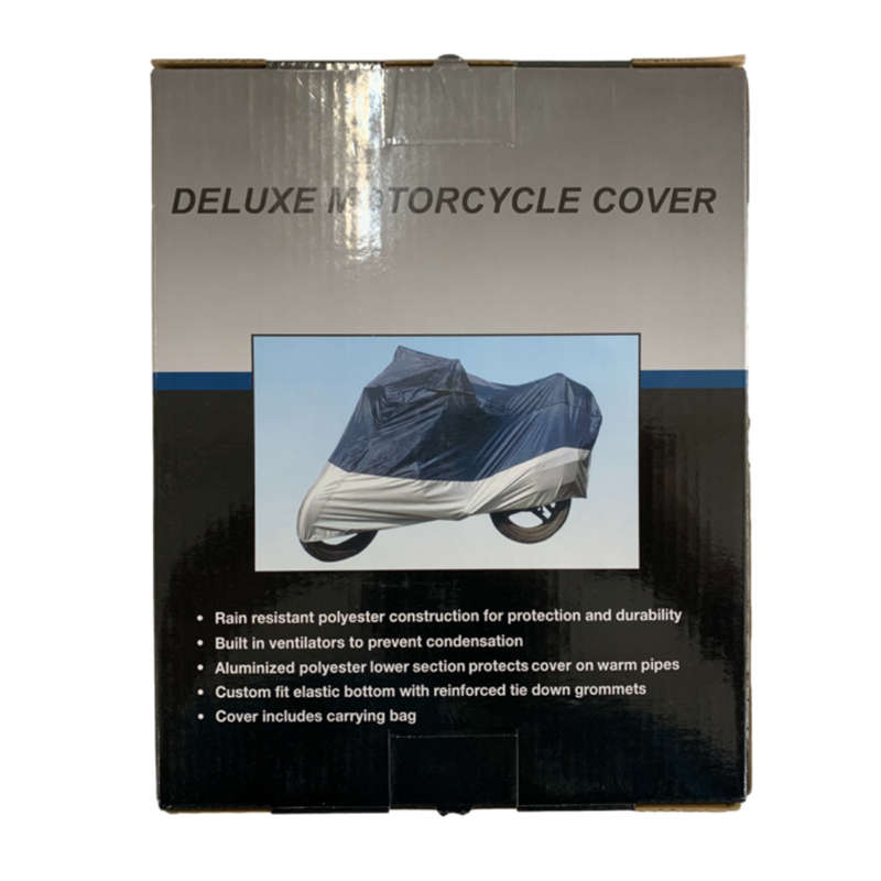 Universal Deluxe Silver/Blue Motorcycle Dust Cover