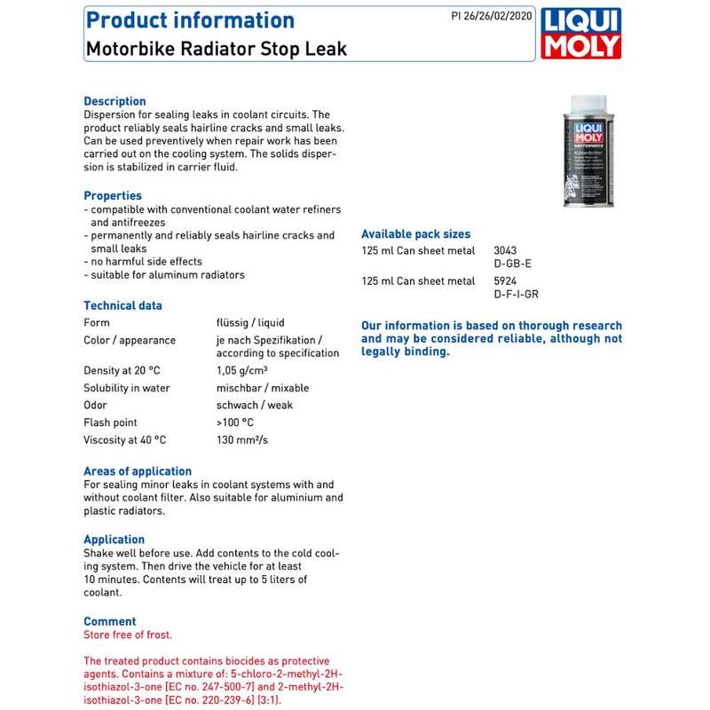 Liqui Moly Motorbike Radiator Stop Leak