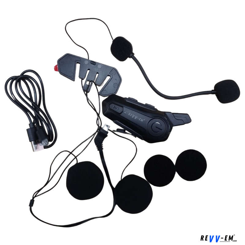 REVV-EM Universal Helmet Bluetooth Intercom Headset Kit