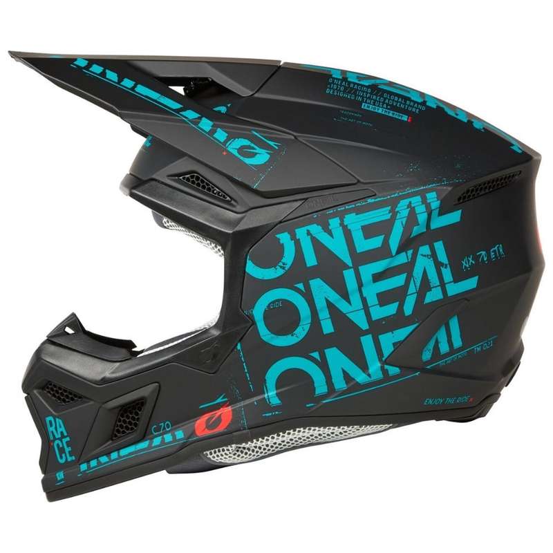 O'Neal 3S V.25 Static Black/Teal Helmet