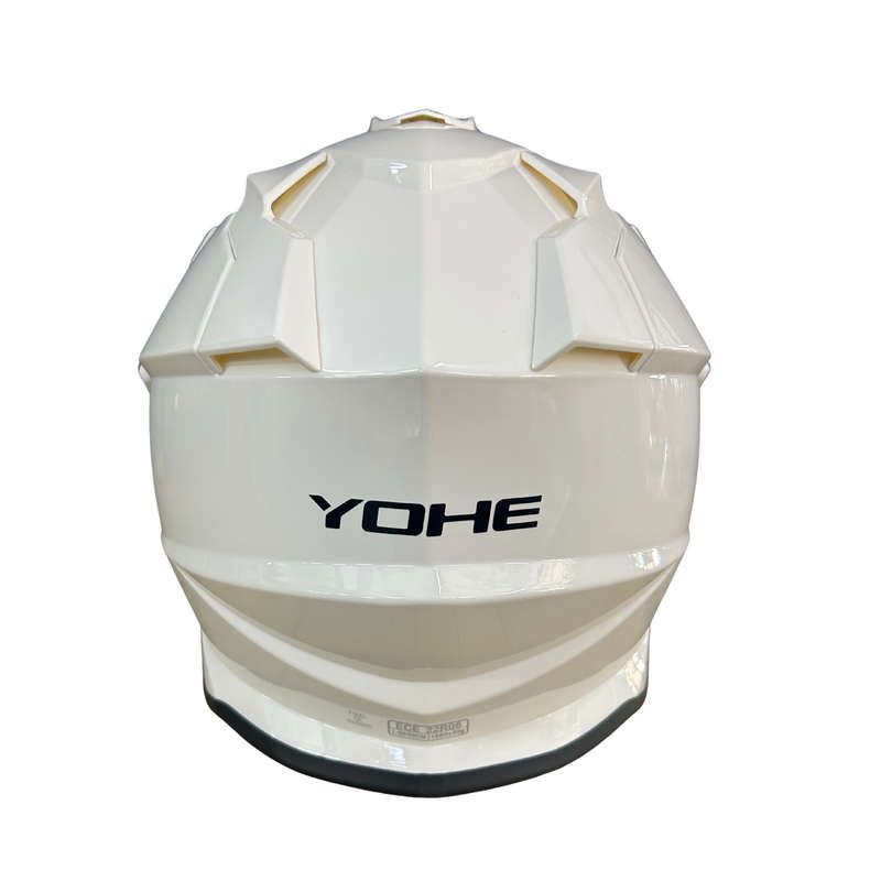 YOHE 632A Solid White Shinny Adventure Helmet