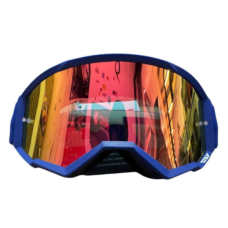 Fly Zone Navy/White Red Mirror Smoke Lens Goggle