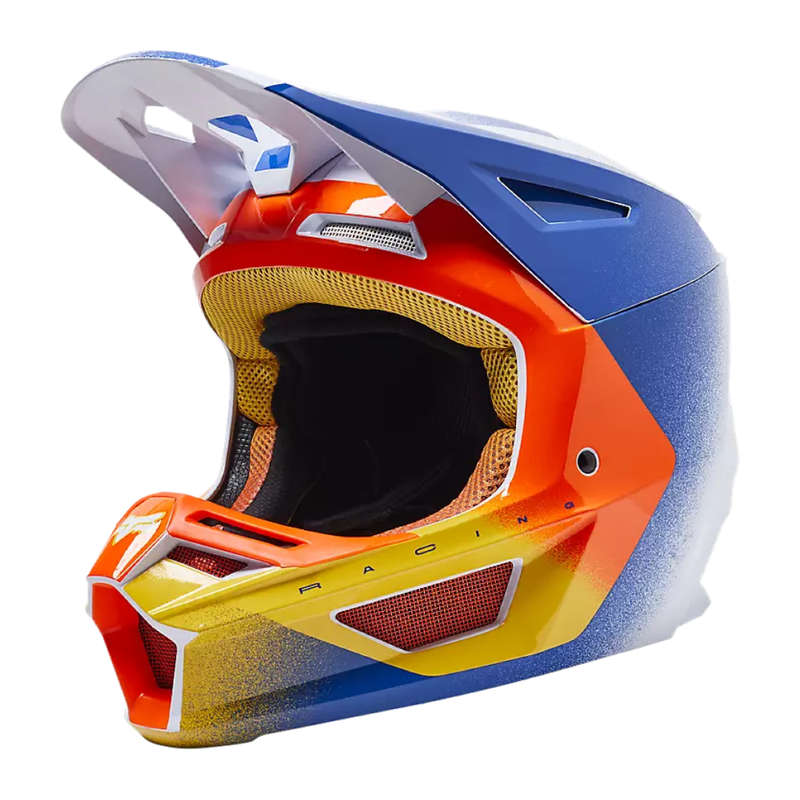 Fox V2 Rkane Orange/Blue Helmet
