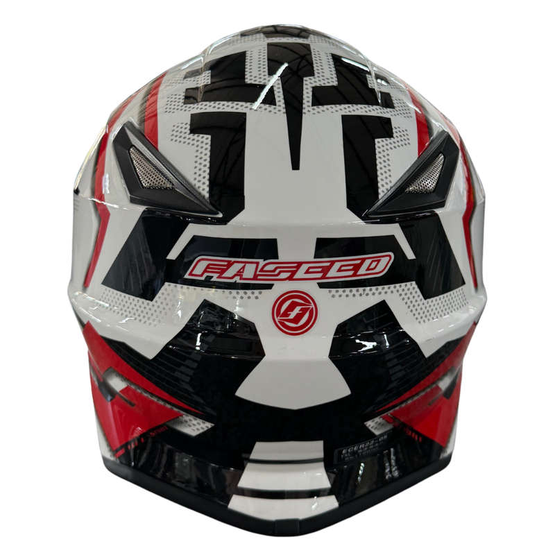 Faseed 608 Kids White/Black/Red Helmet