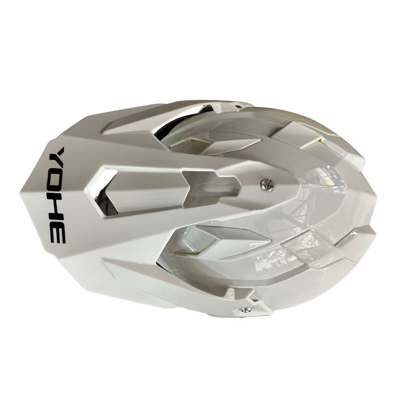 YOHE 632A Solid White Shinny Adventure Helmet