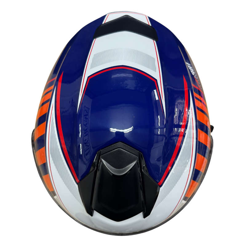 YOHE 981 Shinny White/Orange/Blue Gloss Helmet
