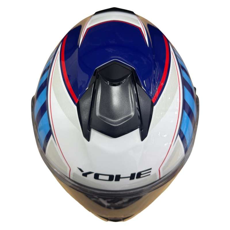 YOHE 981 Shinny White/Blue/Red Gloss Helmet