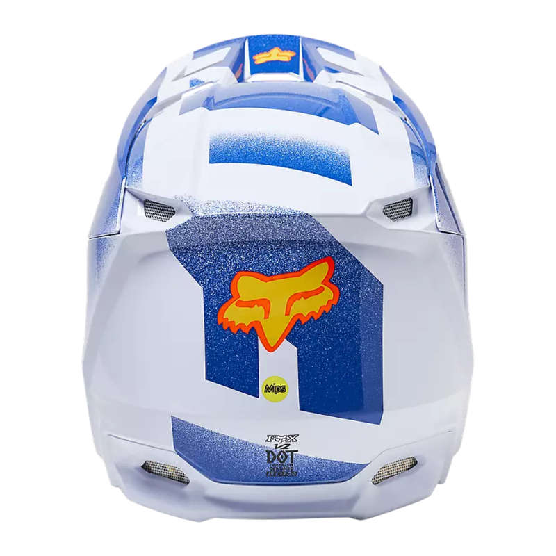 Fox V2 Rkane Orange/Blue Helmet
