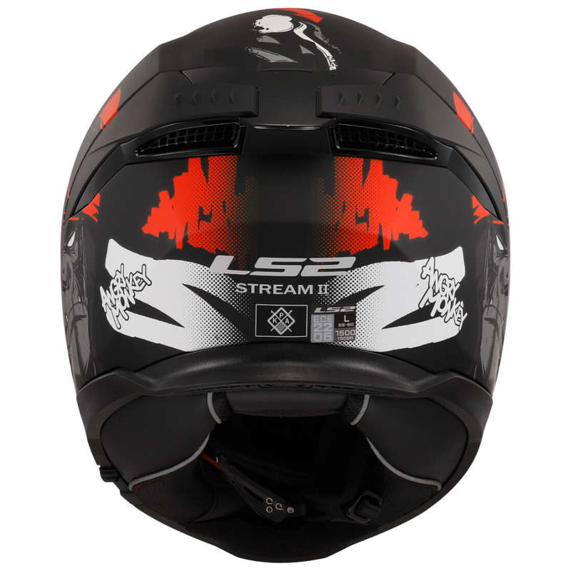 LS2 FF8O8 Stream II Angry Monkey Black/Red Helmet