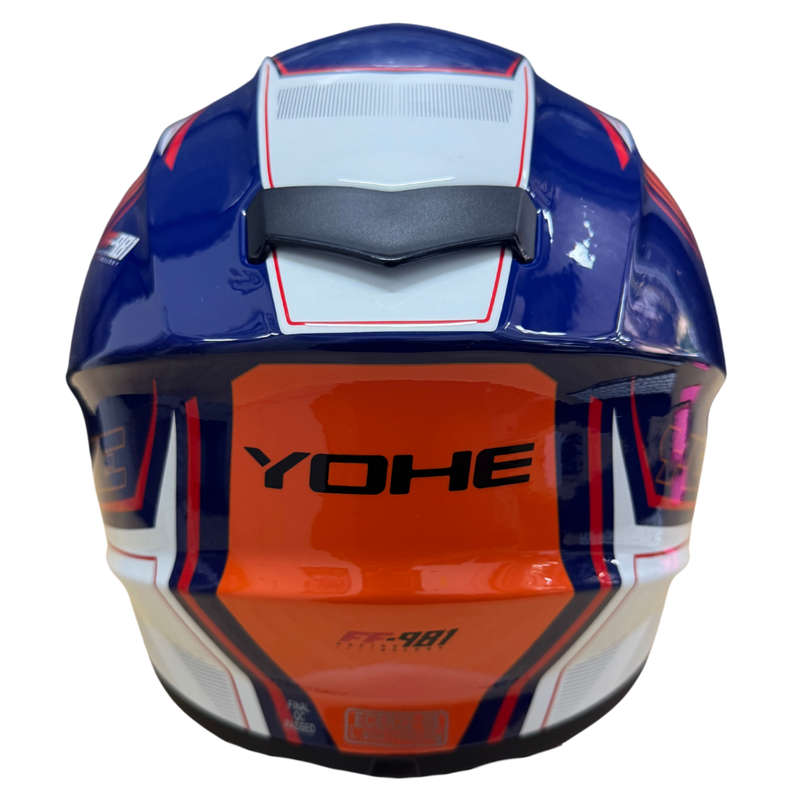 YOHE 981 Shinny White/Orange/Blue Gloss Helmet