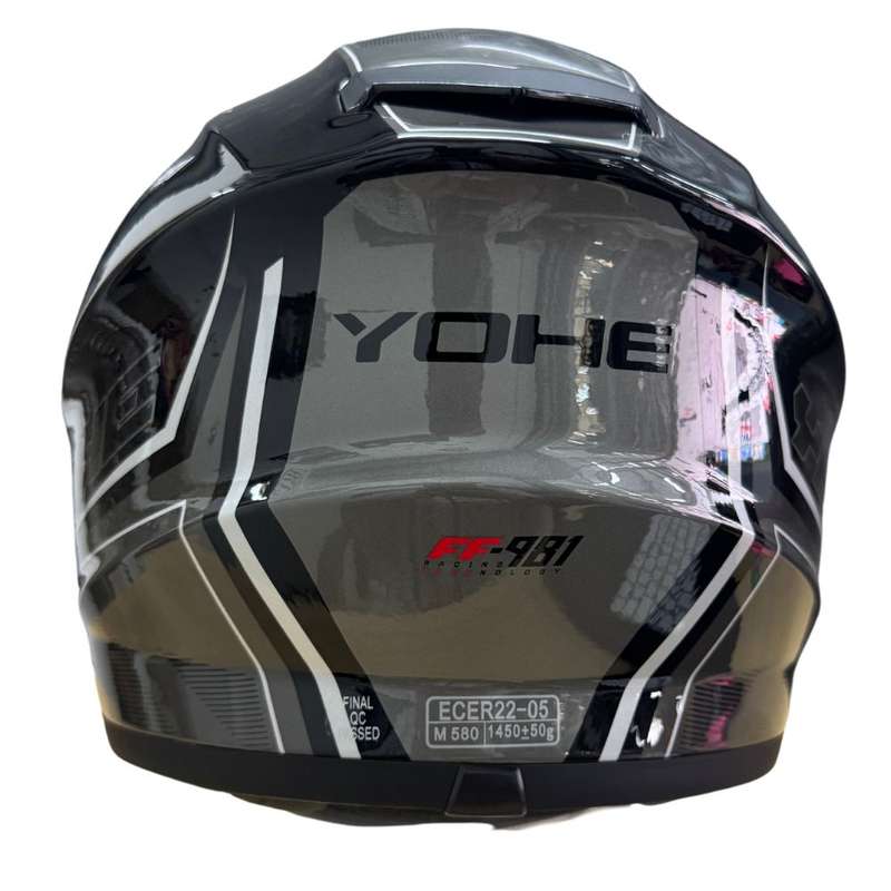 YOHE 981 Shinny Grey/Black Gloss Helmet