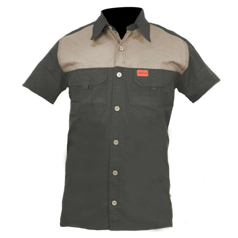 Sniper Africa Adventure Colour Block Military Olive Short Sleeve Shirt