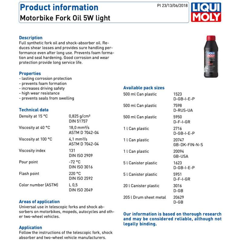Liqui Moly Motorbike 5W Fork Oil