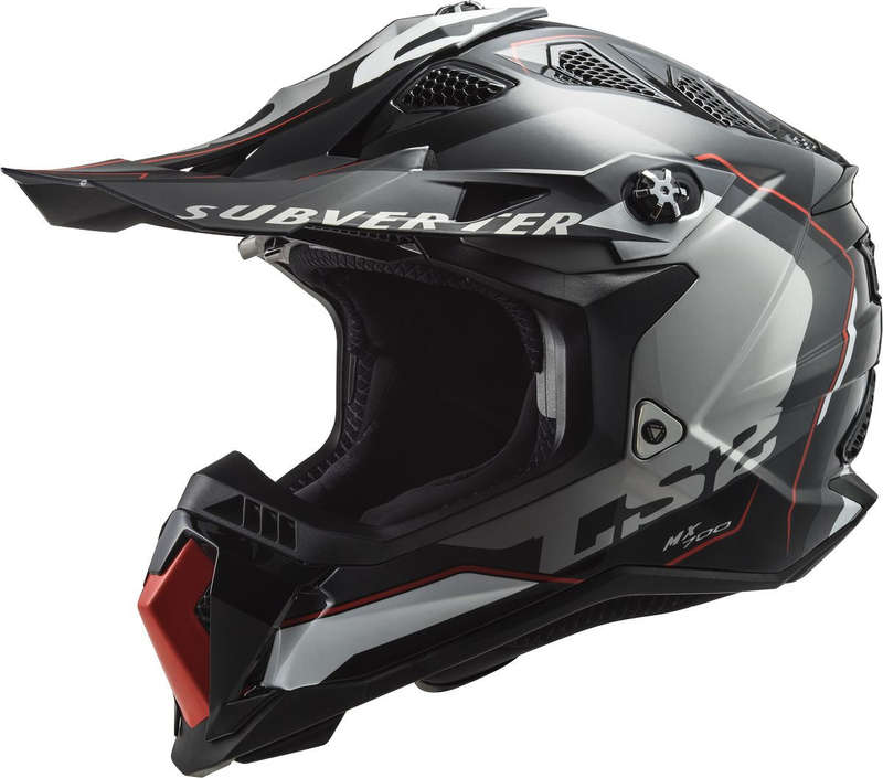 LS2 MX700 Subverter Evo Arched Black/Titanium Motocross Helmet