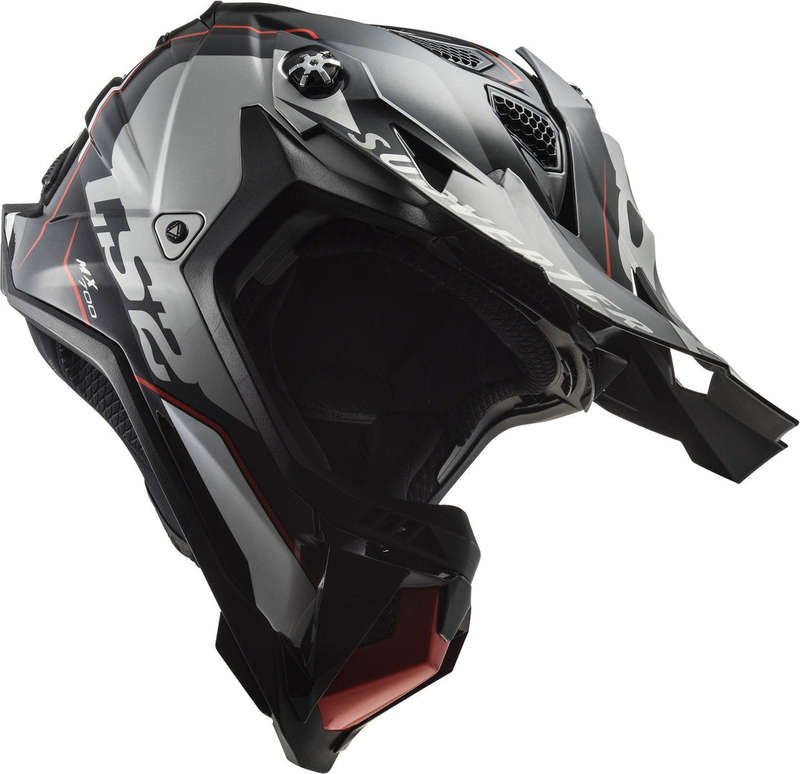 LS2 MX700 Subverter Evo Arched Black/Titanium Motocross Helmet