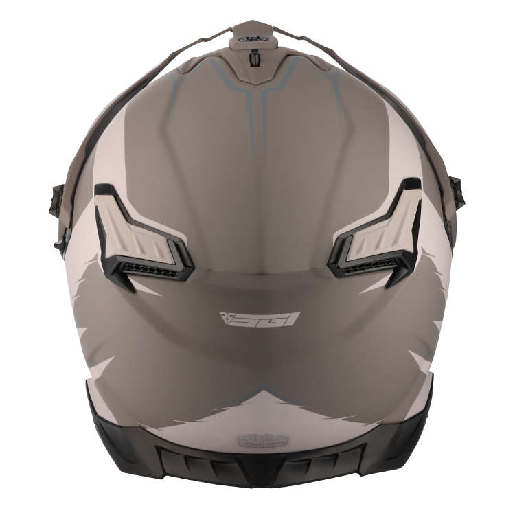 SGI Realm Ascent Sand/Gun-Metal Fibreglass Motorcycle Helmet