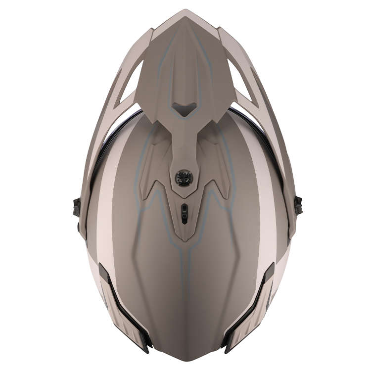 SGI Realm Ascent Sand/Gun-Metal Fibreglass Motorcycle Helmet
