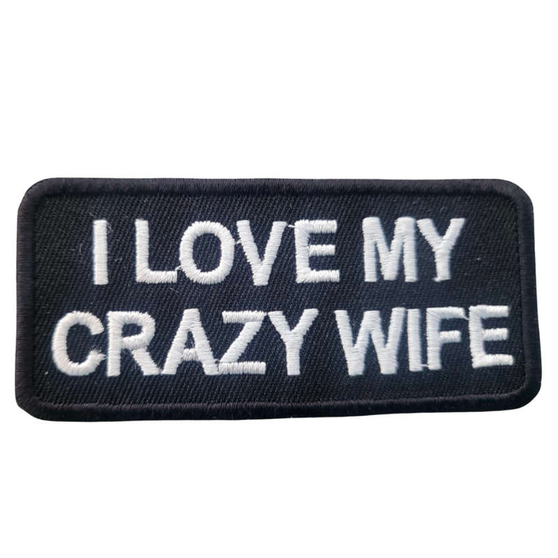 Motorcycle Waistcoat Patch - I Love My Crazy Wife