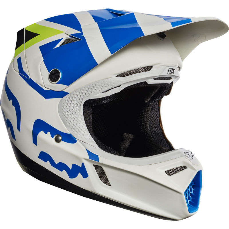 Pre-Loved (USED) Fox V3 Creo White/Yellow Helmet -(S)