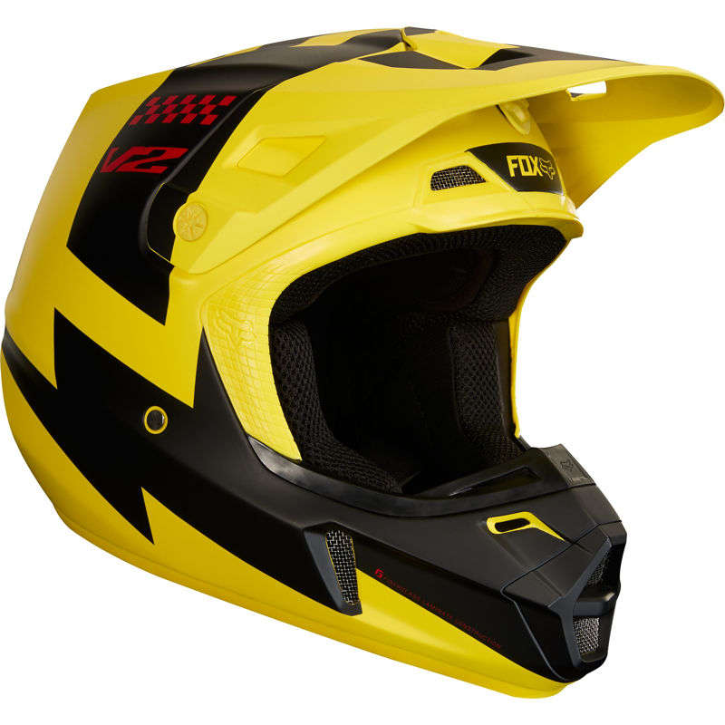 Fox V2 Mastar Yellow Helmet