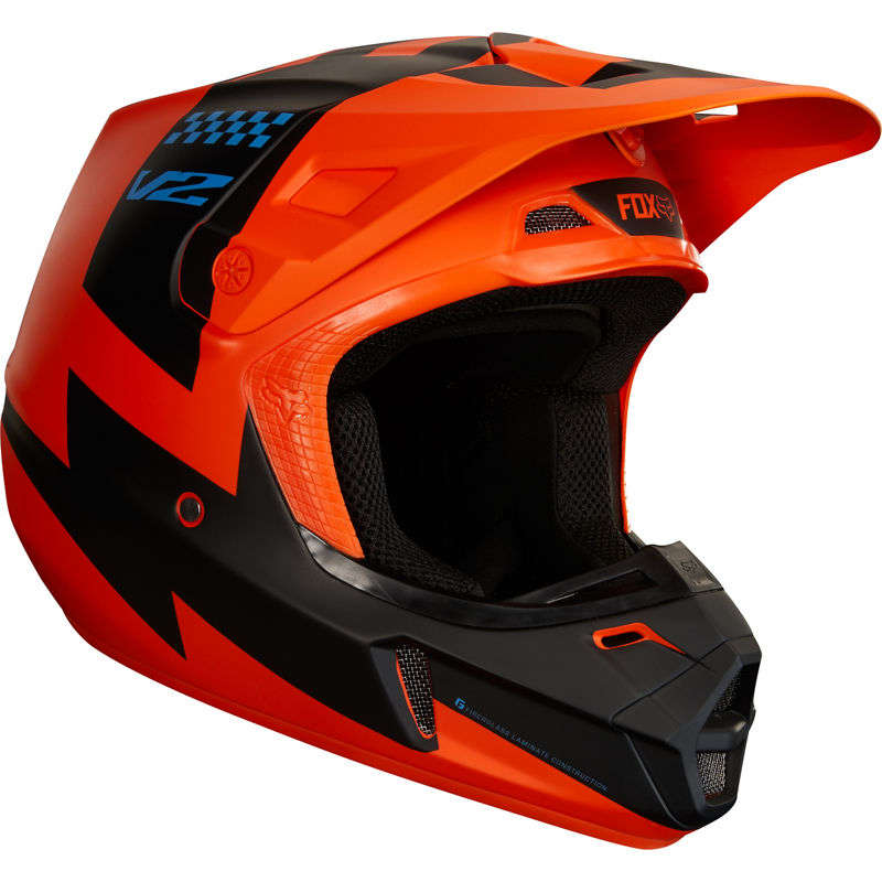 Fox V2 Mastar Orange Helmet