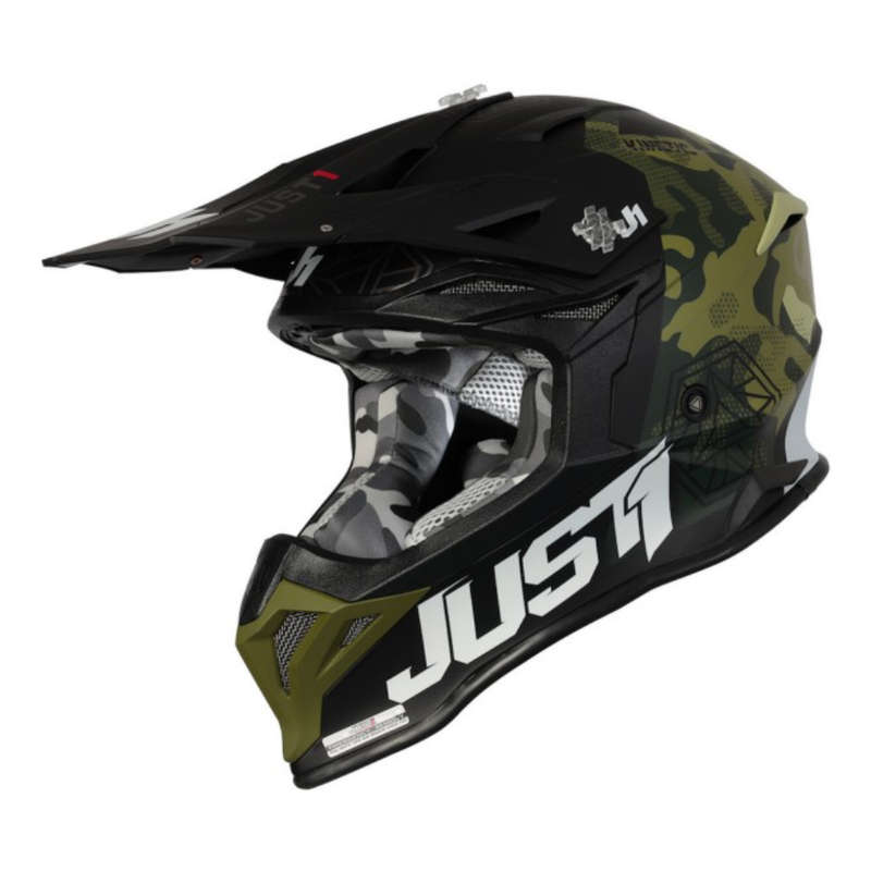 Just 1 J39 Kinetic Motocross Camo Army Green/Black Helmet