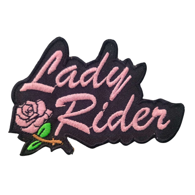 Motorcycle Waistcoat Patch With Lady Rider