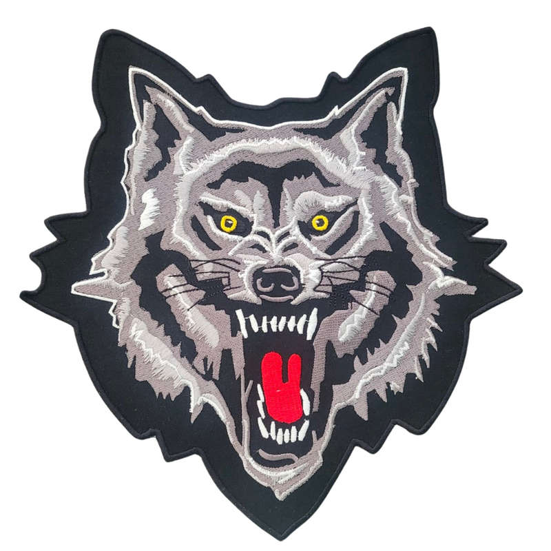 Motorcycle Waistcoat Patch With Wolf